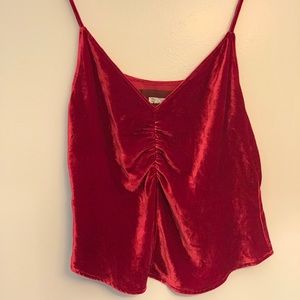 Reformation Red Velvet Top